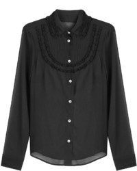 RED Valentino Red Valentino Silk Blouse With Lace Trim