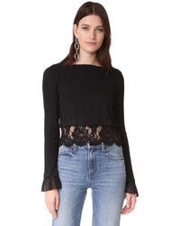 3.1 Phillip Lim Rib Top With Combo Lace