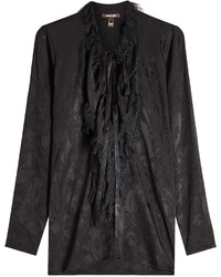 Roberto Cavalli Silk Blouse With Lace