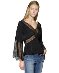 Diesel Viscose Crepe Top W Lace Inserts