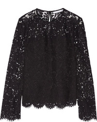 Diane von Furstenberg Yeva Corded Lace Top Black