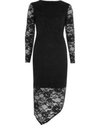 River Island Black Lace Asymmetric Bodycon Dress