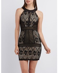 Charlotte Russe Lace Panel Bodycon Dress