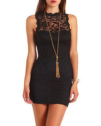 Topshop Tall Bodycon Dress With Skinny Straps And Lace Overlay 93
