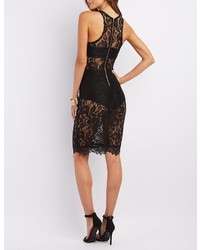 Charlotte Russe Sheer Lace Bodycon Dress