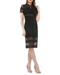 JS Collections Graphic Lace Body Con Cocktail Dress