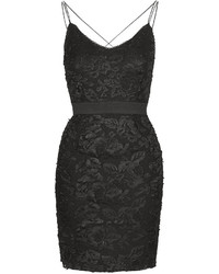 Topshop Lace Bodycon Dress With Skinny Cross Over Straps And Back Zip Fastening Length 83cm 100% Nylon Machine Washable