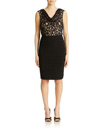 Adrianna Papell Lace Cowlneck Bodycon Sheath Dress