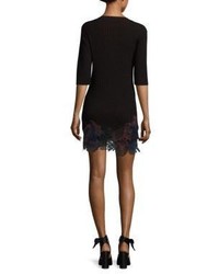3.1 Phillip Lim Lace Embroidered Wool Blend Bodycon Dress