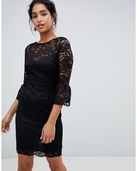 Paper Dolls Lace Midi Dress With Frill Sleeve In Black