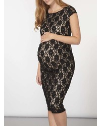 Maternity Black Lace Bodycon Dress