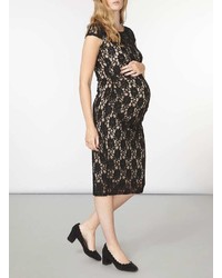Maternity Black Lace Bodycon Dress