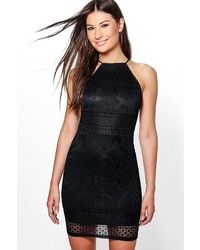 Boohoo Sara Strappy Lace Panelled Bodycon Dress