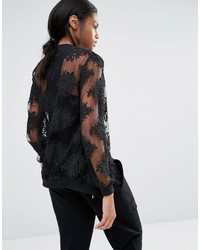 Missguided Embroidered Mesh Bomber Jacket