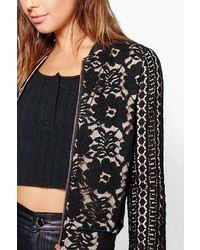 Boohoo Petite Darcy Contrast Lace Bomber Jacket
