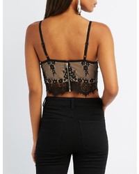 Charlotte Russe Caged Lace Bustier Crop Top