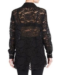 Dolce & Gabbana Jewel Button Lace Pajama Blouse
