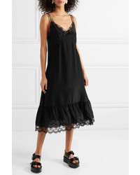 Marc Jacobs Lace And Med Washed Satin Midi Dress