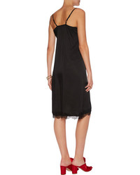 Iris and Ink Wilfred Lace Trimmed Satin Twill Slip Dress