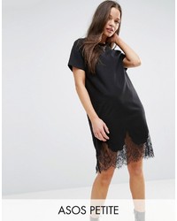 Asos Petite Petite T Shirt Dress With Lace Inserts
