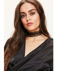 Missguided Black Lace Choker Necklace