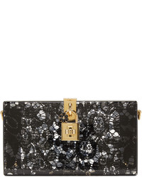 Dolce & Gabbana Black Plexiglass Lace Clutch