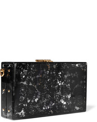 Dolce & Gabbana Lace And Perspex Box Clutch Black
