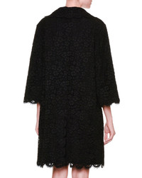Dolce & Gabbana 34 Sleeve Lace Topper Coat Black