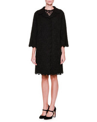 Dolce & Gabbana 34 Sleeve Lace Topper Coat Black