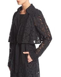 Tracy Reese Lace Trench Coat Size Small Black