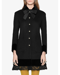 Gucci Wool Coat With Lace Detail