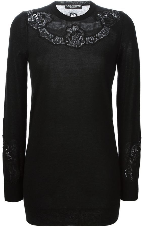 Dolce & Gabbana Lace Insert Sweater, $1,875 | farfetch.com | Lookastic