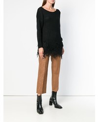 Ermanno Scervino Lace And Feather Hem Sweater
