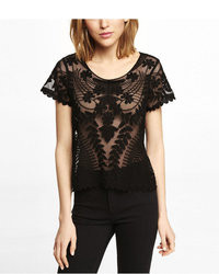 Express Short Sleeve Baroque Lace Tee