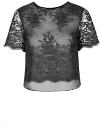 Topshop Lace Overlay Tee