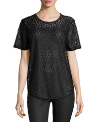 Equipment Riley Floral Lace Tee True Black