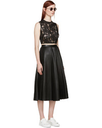 MCQ Alexander Ueen Black Lace Cropped Top