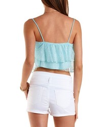 Charlotte Russe Layered Lace Swing Crop Top