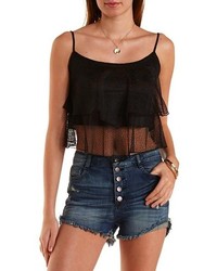 Charlotte Russe Layered Lace Swing Crop Top