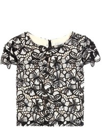 Alice + Olivia Eve Cropped Lace Top