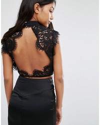 Fame And Partners Nightfall Lace Top With Open Back