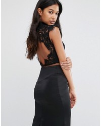 Fame And Partners Nightfall Lace Top With Open Back
