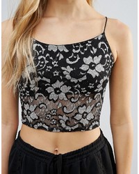 Daisy Street Floral Lace Crop Top