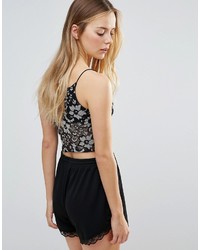 Daisy Street Floral Lace Crop Top