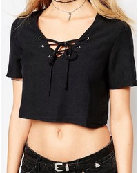 Glamorous Lace Front Crop Top