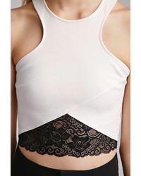 Forever 21 Lace Paneled Crop Top