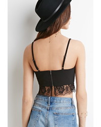 Forever 21 Lace Trimmed Cami Crop Top