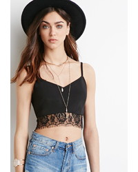 Forever 21 Lace Trimmed Cami Crop Top