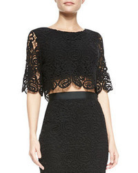 Miguelina Lou Swirly Lace Crop Top