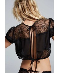 Nasty Gal Love Courtney By Burn Black Lace Crop Top
